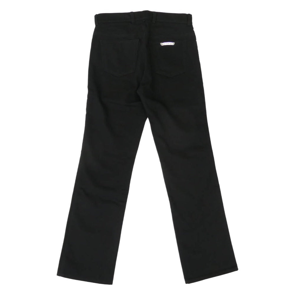 CHROME HEARTS クロムハーツ（原本無） OLD FLEURKNEE DNM PANTS フレアニー スクロールラベル ホースシューボタン 5P デニムパンツ ジーンズ ブラック系 30R【中古】