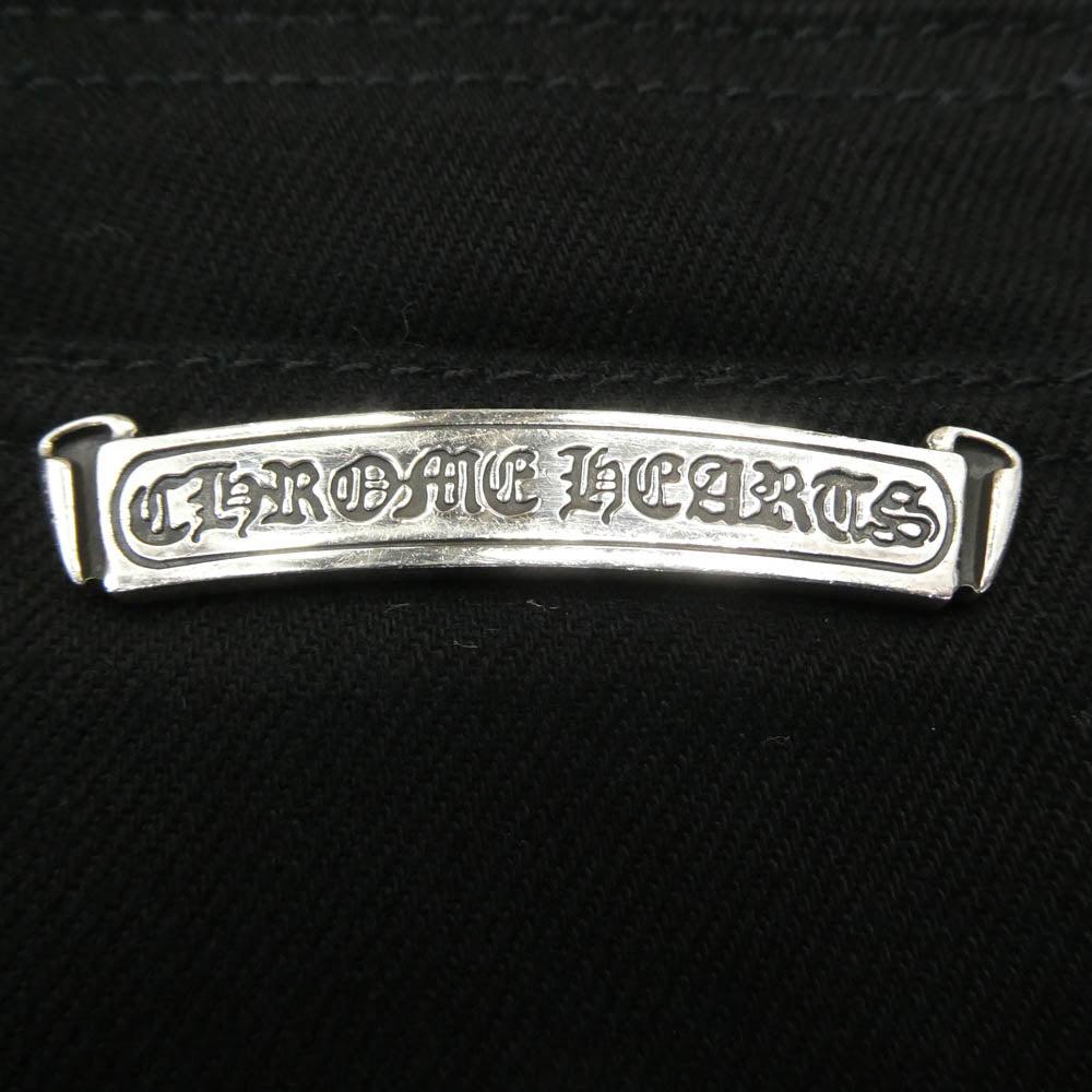 CHROME HEARTS クロムハーツ（原本無） OLD FLEURKNEE DNM PANTS フレアニー スクロールラベル ホースシューボタン 5P デニムパンツ ジーンズ ブラック系 30R【中古】