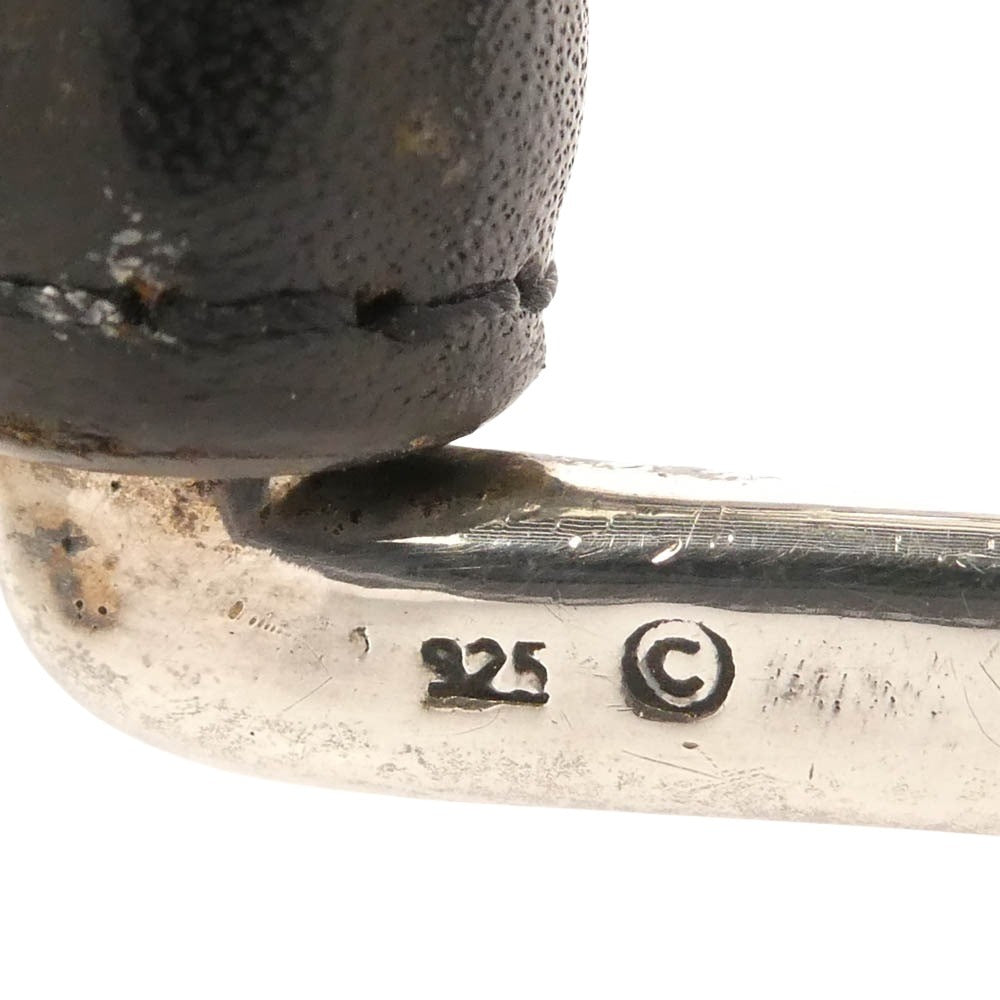 CHROME HEARTS クロムハーツ（原本無） BLT ROLLER 2 3PC 3PC ダブルピン スクロール ローラー バックル レザー ベルト ブラック系 シルバー系 30【中古】