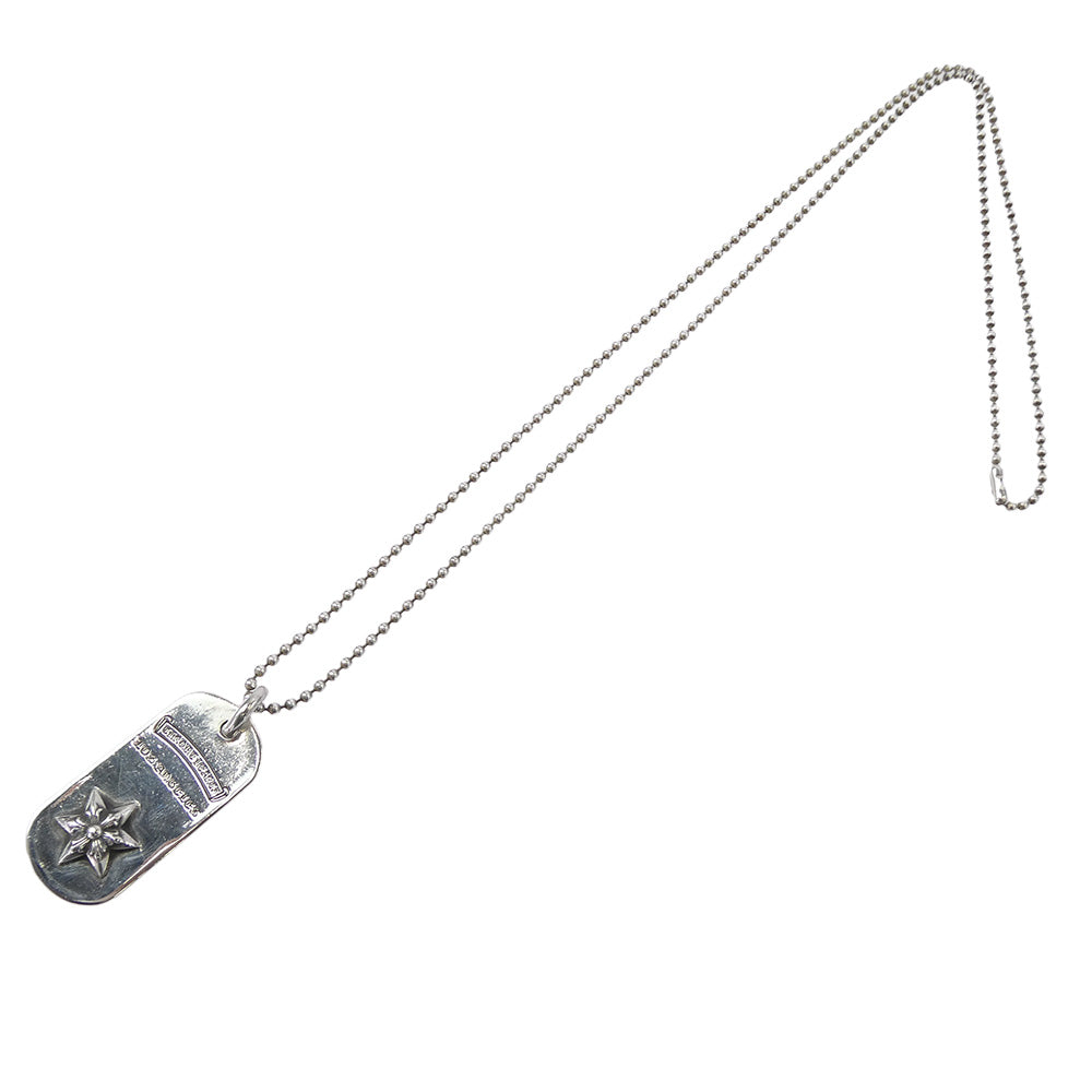 CHROME HEARTS クロムハーツ（原本無） RAISED STAR ロサンゼルス限定 レイズド スター ドッグタグ ペンダントトップ ボールチェーン30インチ ネックレス シルバー系【中古】