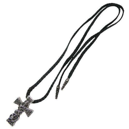 CHROME HEARTS クロムハーツ（原本無） CELTIC CROSS XS ケルティッククロス w/レザーブレード ネックレス シルバー系 ブラック系【中古】