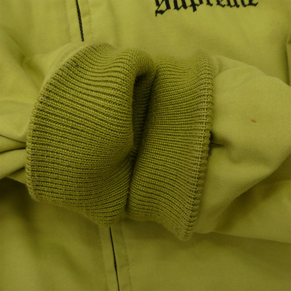 Supreme シュプリーム 17SS × Thrasher スラッシャー Poplin Crew Jacket バック刺繍 中綿 ブルゾン ジャケット グリーン系 S【中古】