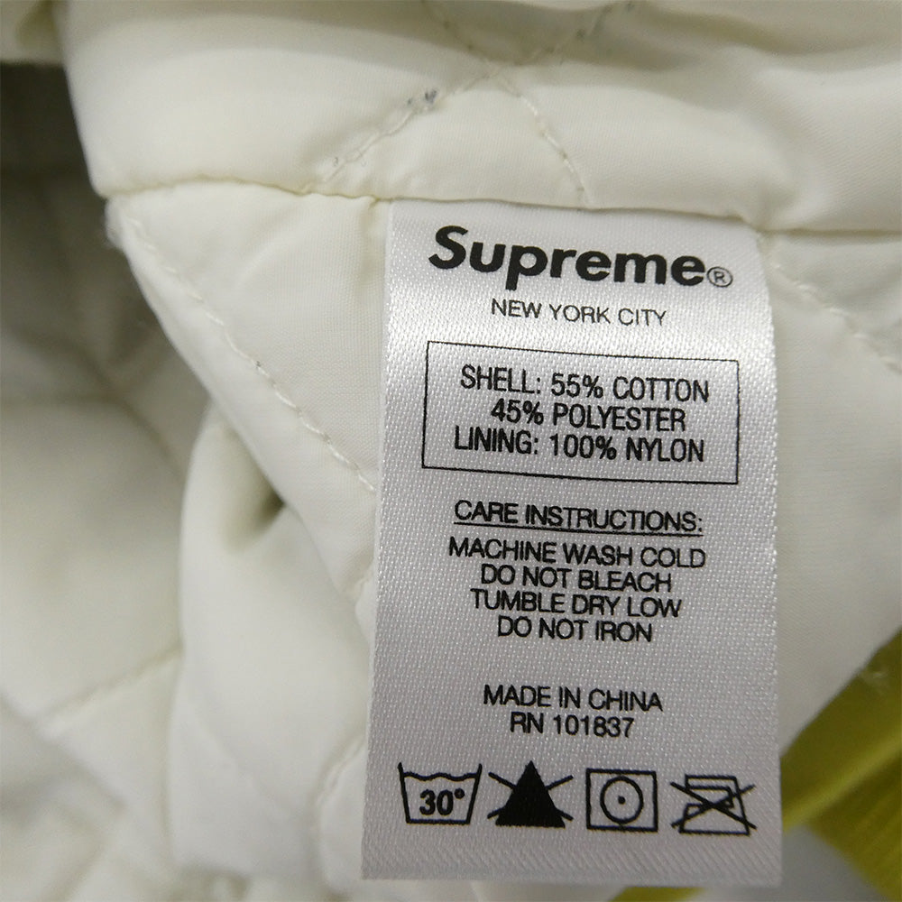 Supreme シュプリーム 17SS × Thrasher スラッシャー Poplin Crew Jacket バック刺繍 中綿 ブルゾン ジャケット グリーン系 S【中古】