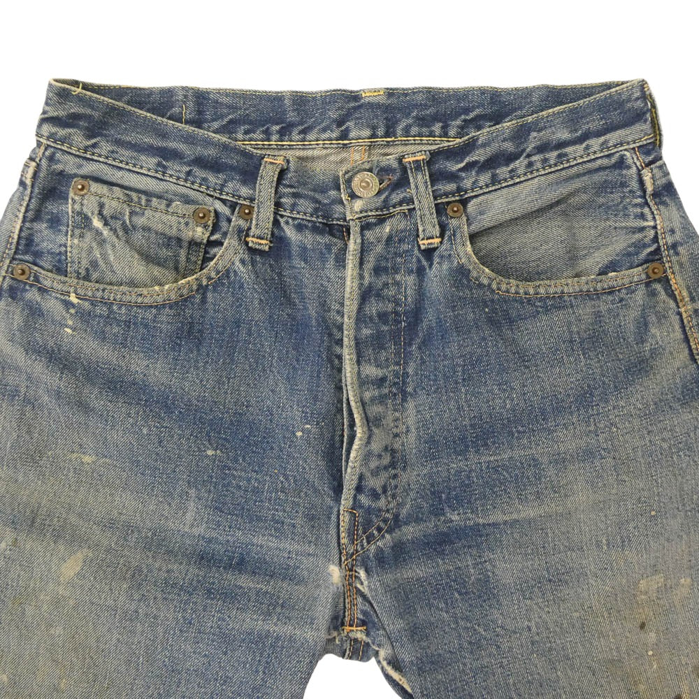 Levi's リーバイス 60s 501XX ギャラ無し センターオフセット ボタン裏刻印L Vステッチ デニム パンツ インディゴブルー系 W29inch程度【中古】
