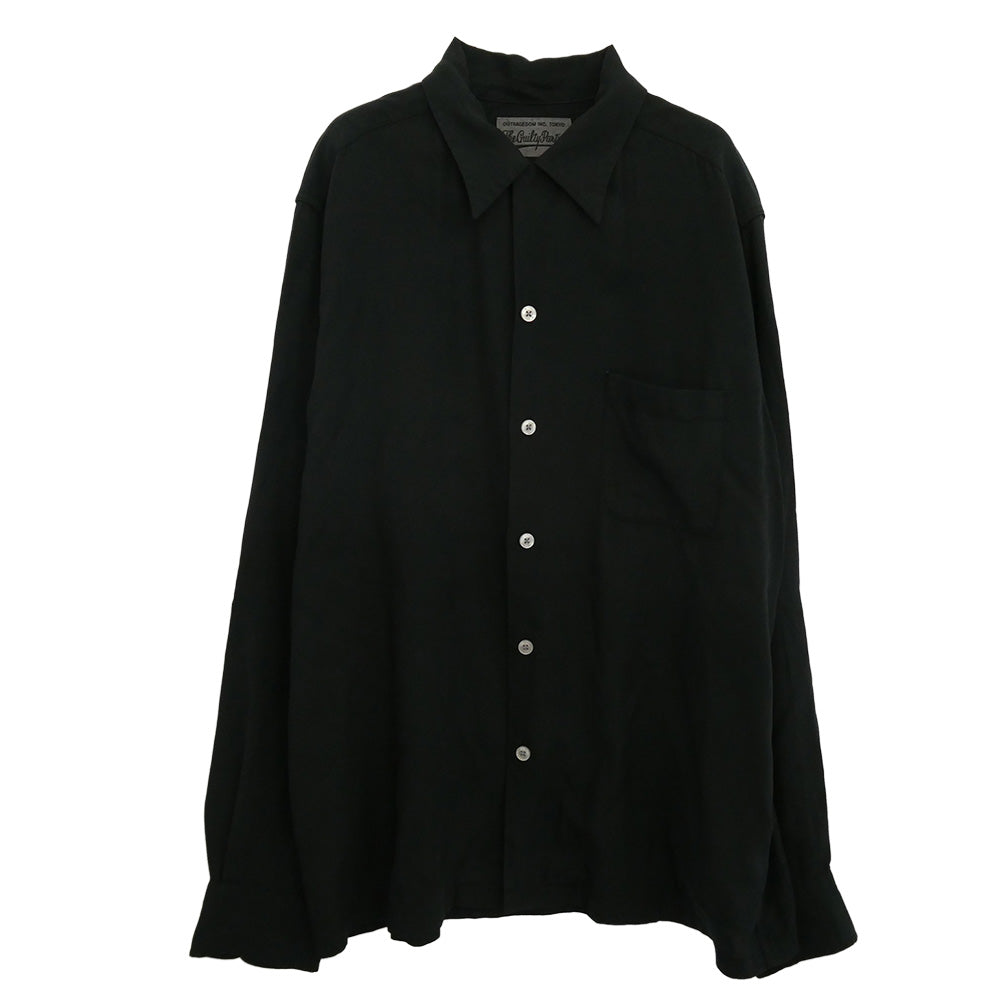 WACKO MARIA ワコマリア 50's OPEN COLLAR L/S SHIRT オープンカラー 50s 長袖 シャツ ブラック系 L【中古】