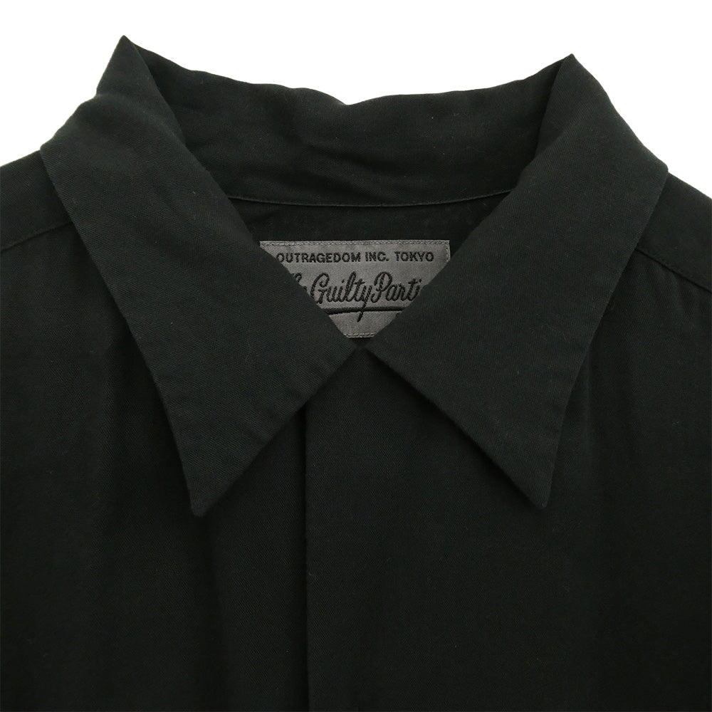 WACKO MARIA ワコマリア 50's OPEN COLLAR L/S SHIRT オープンカラー 50s 長袖 シャツ ブラック系 L【中古】