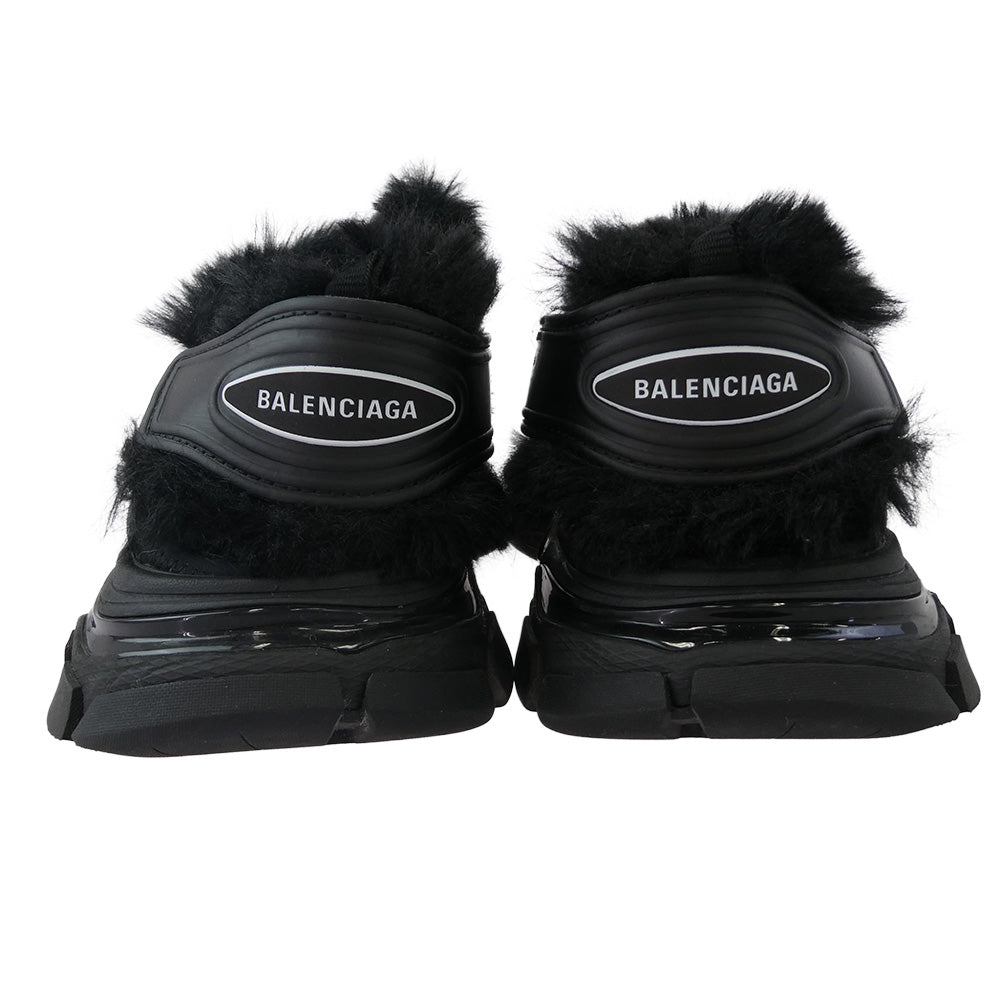 BALENCIAGA バレンシアガ 668561 Track Sandal Eco Fur エコ ファー トラック サンダル ブラック系 28.5cm【中古】