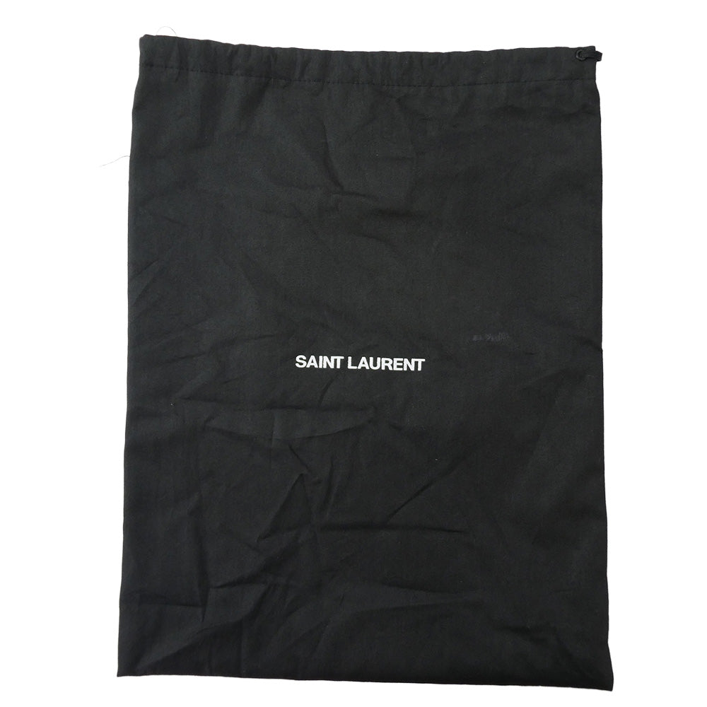 SAINT LAURENT サンローラン 703741 ロゴプレート レザー シューズ ペニーローファー ブラック系 44【極上美品】【中古】