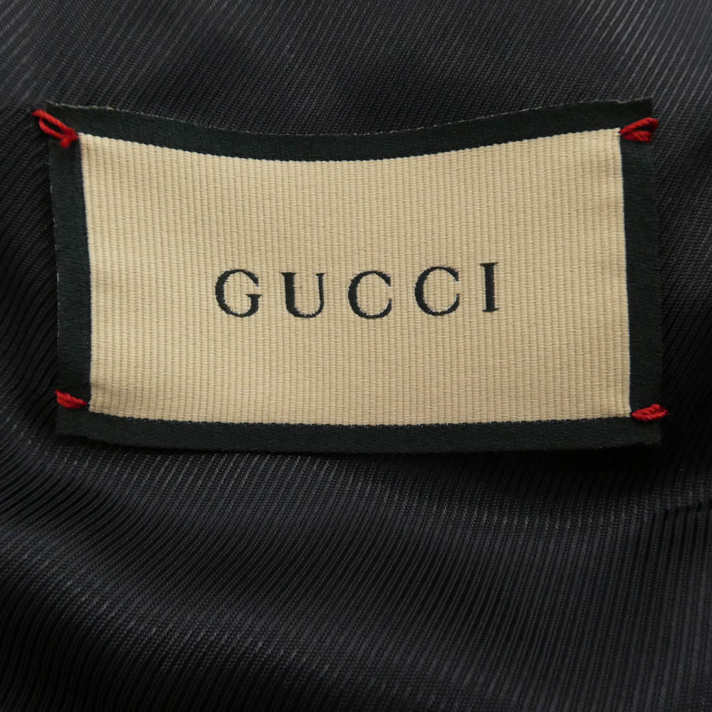 GUCCI グッチ 715703 Z582J Wool Peacoat ウール ピーコート ネイビー系 48【極上美品】【中古】