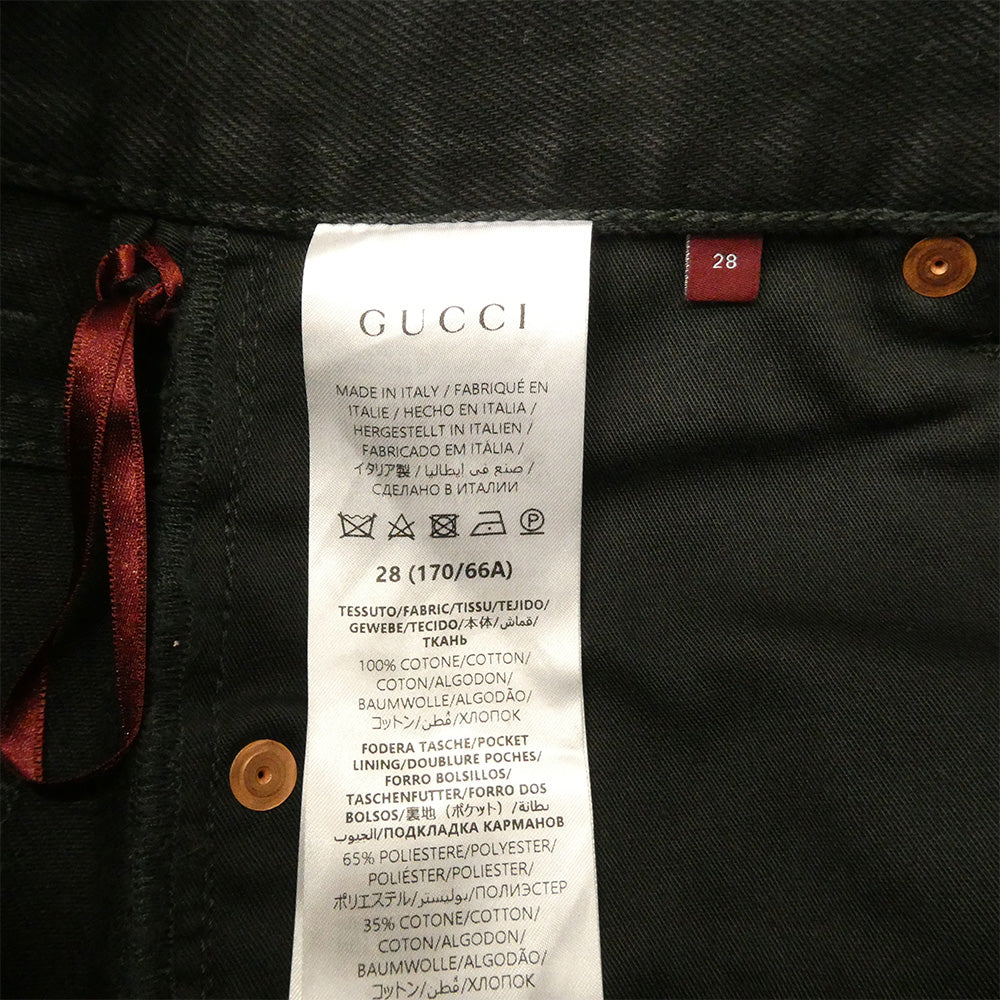 GUCCI グッチ 796483 XDC29 Slim fit jeans スリム フィット デニム パンツ ブラック系 28【極上美品】【中古】