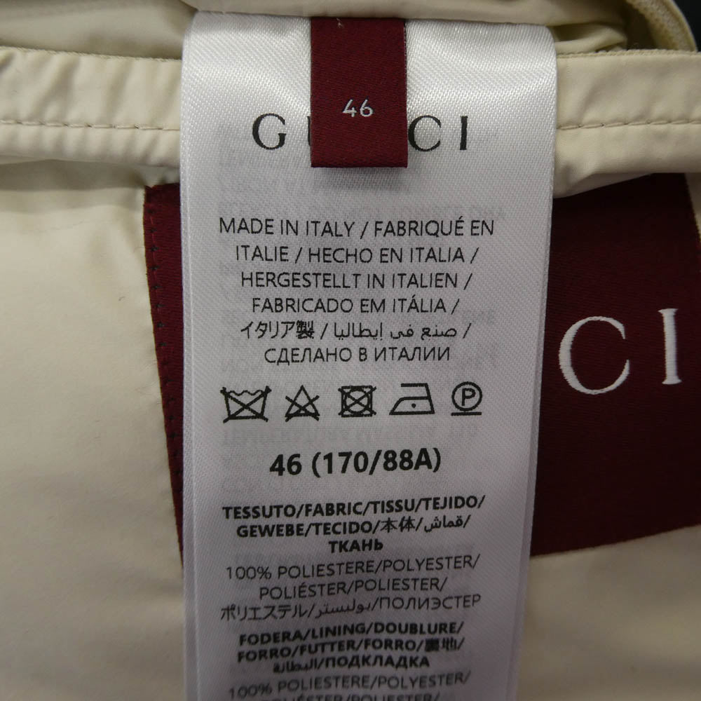 GUCCI グッチ 794822 Z8BTA LOGO HOODED DOWN JACKETS ロゴ フーデッド ダウン ジャケット ネイビー系【極上美品】【中古】