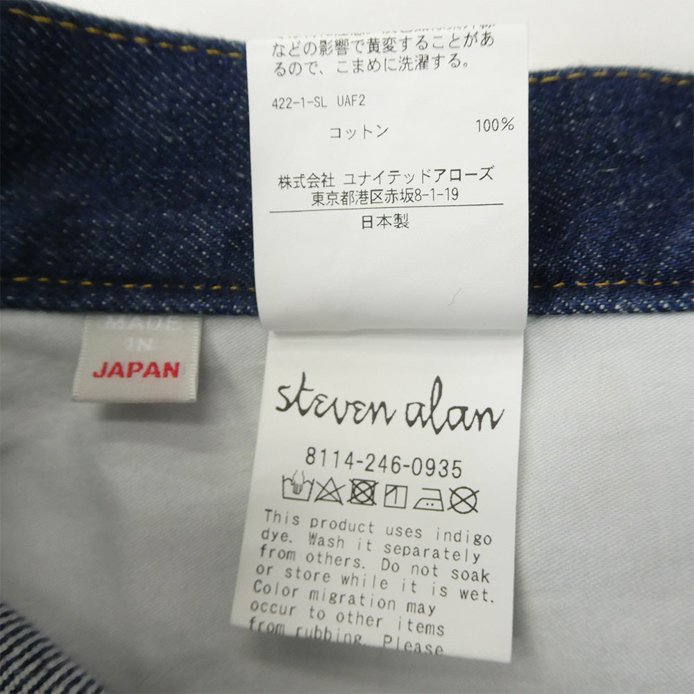 スティーブンアラン 12oz DENIM 5P BAGGY TAPERED PANTS バギー デニム パンツ インディゴブルー系 M【中古】