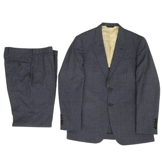 Paul Smith ポール・スミス PC-J-52613 Ermenegildo Zegna ゼニア ウール チェック 2B テーラード ジャケット セットアップ ブルー系 L【中古】