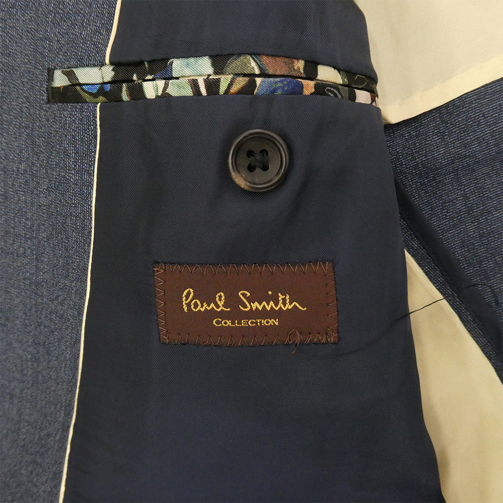 Paul Smith ポール・スミス PC-J-52613 Ermenegildo Zegna ゼニア ウール チェック 2B テーラード ジャケット セットアップ ブルー系 L【中古】