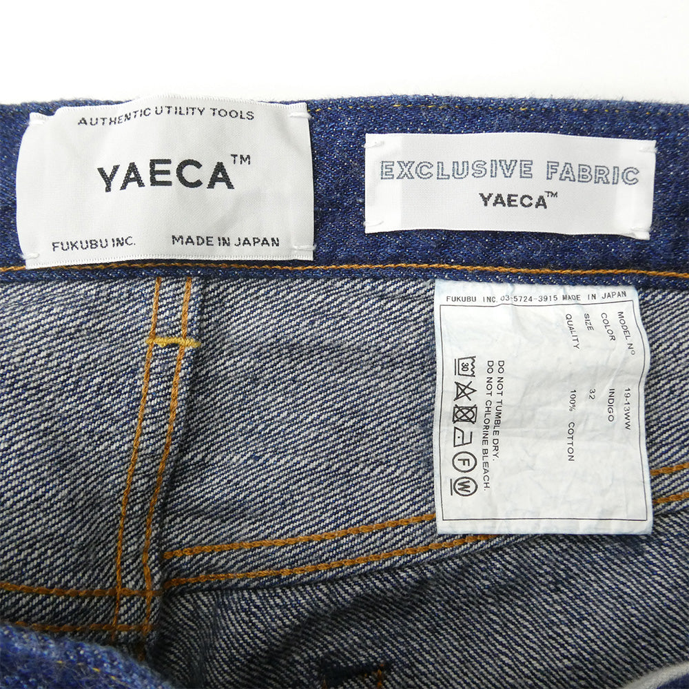 YAECA ヤエカ 19-13WW WIDE CROPPED DENIM ワイドクロップド デニム パンツ インディゴブルー系 32【中古】