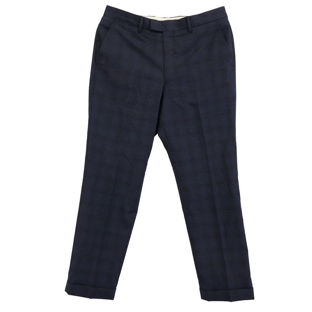 Paul Smith ポール・スミス PN-ST-85123 REDA 1865 ウール チェック 2B テーラード ジャケット セットアップ ネイビー系 L【中古】