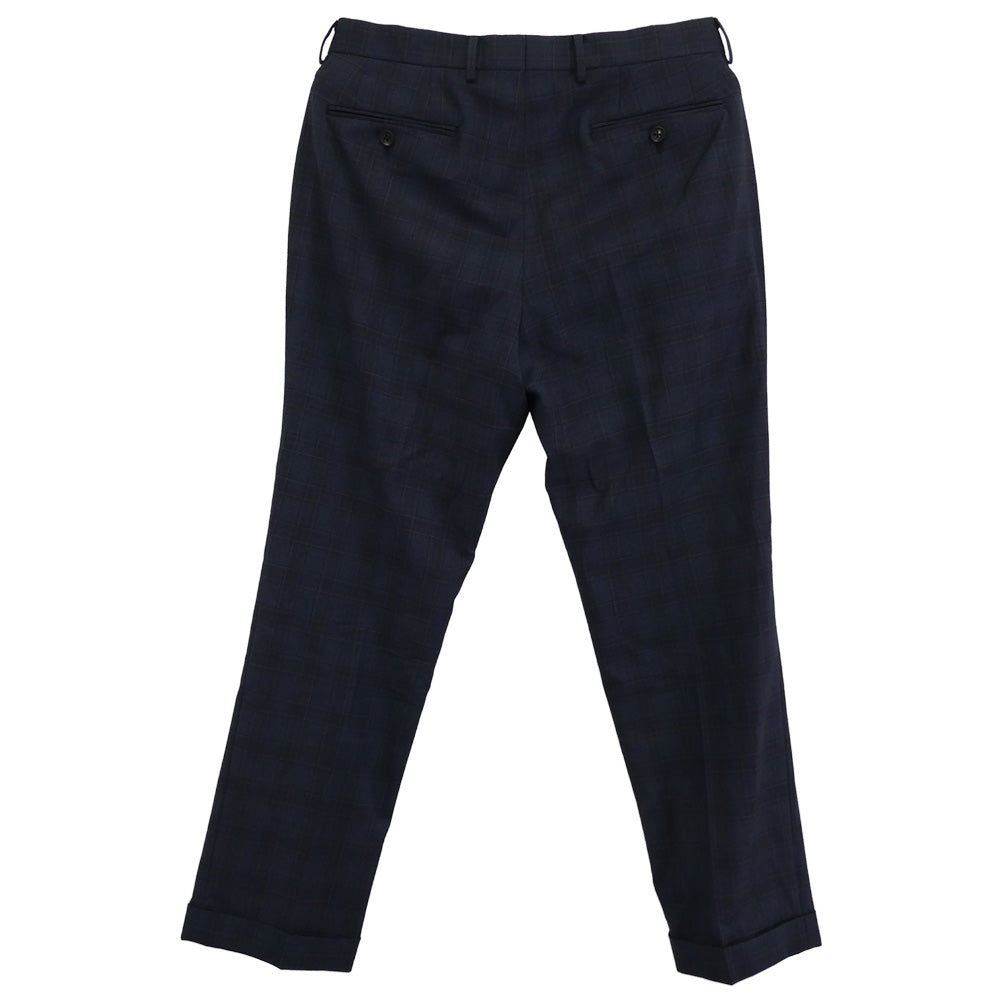 Paul Smith ポール・スミス PN-ST-85123 REDA 1865 ウール チェック 2B テーラード ジャケット セットアップ ネイビー系 L【中古】