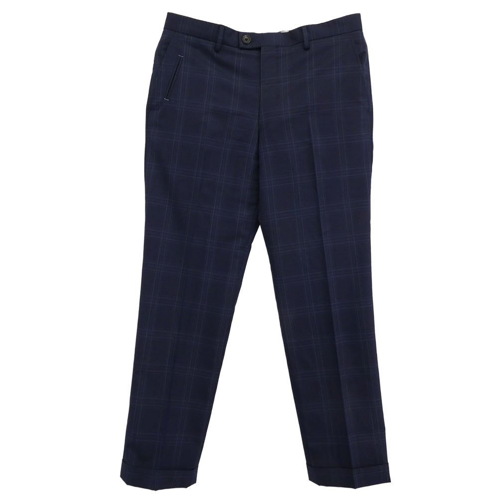Paul Smith ポール・スミス PC-ST-52207 ViTALE BARBERIS ヴィタル・バルベリス ウール チェック 2B テーラード ジャケット セットアップ ブルー系 L【中古】