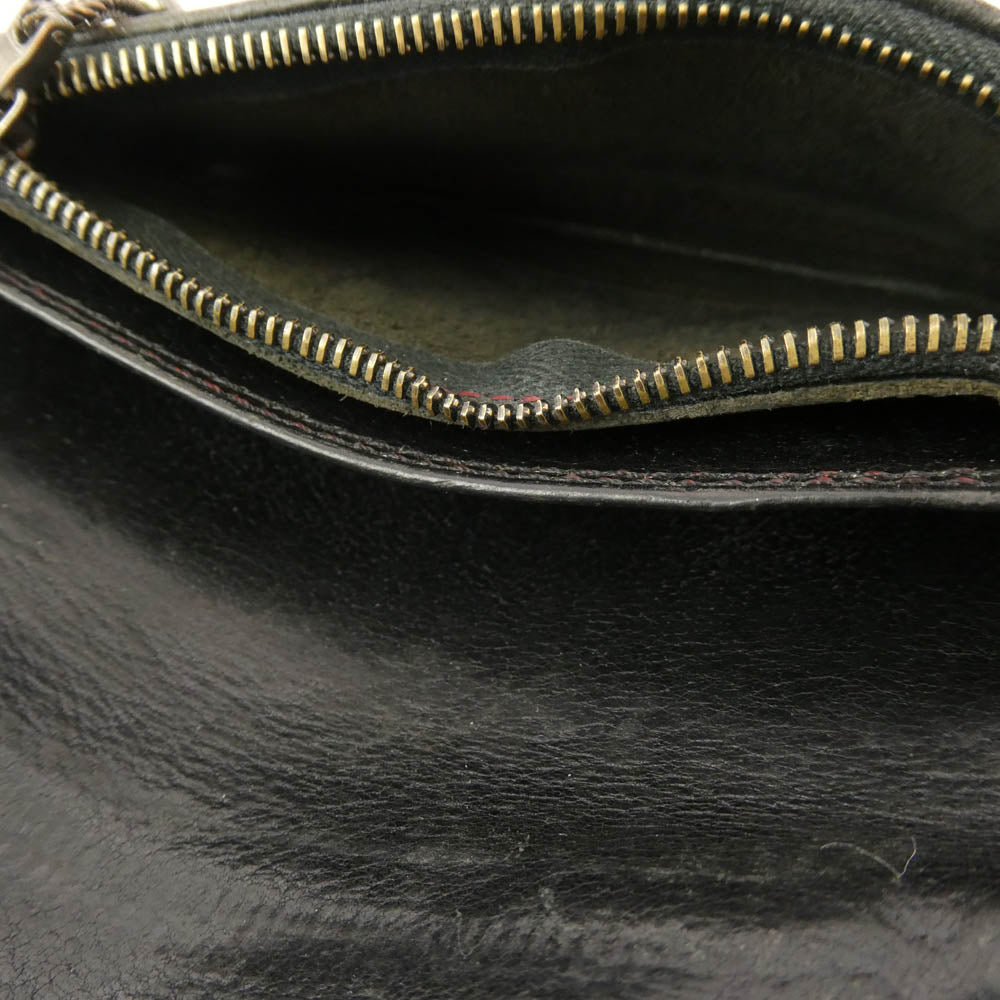 CHROME HEARTS クロムハーツ（原本無） 1ZIP クロスボールボタン 1ジップ レザー ウォレット 財布 ブラック系【中古】