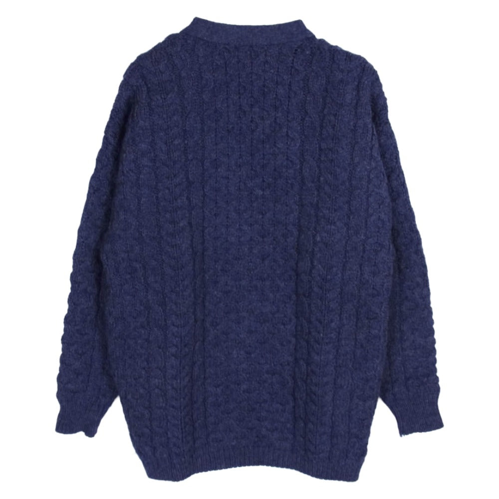 L.L.Bean エルエルビーン 90s アランニット レディース カーディガン ネイビー系 M【中古】