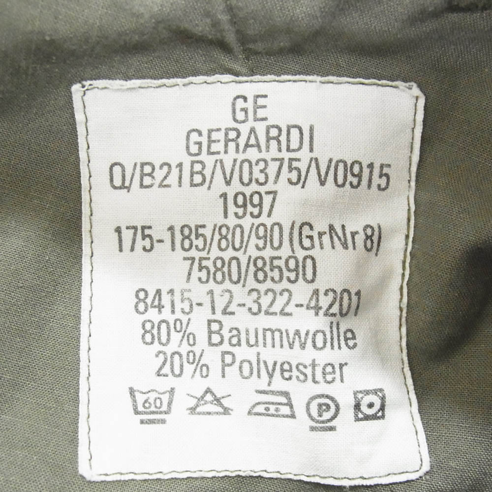 ヴィンテージ 90s 97年製 german army ドイツ軍 迷彩 カーゴ パンツ カーキ系 サイズ表記無【中古】