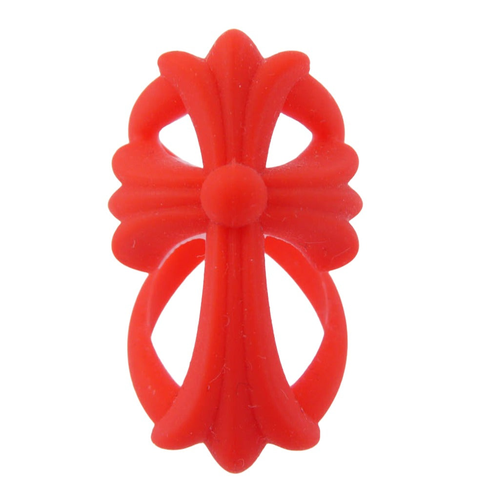 CHROME HEARTS クロムハーツ（原本無） INFINITY CH CRS PLSTC シリコン ラバー インフィニティ CHクロス リング レッド系 約12号【中古】