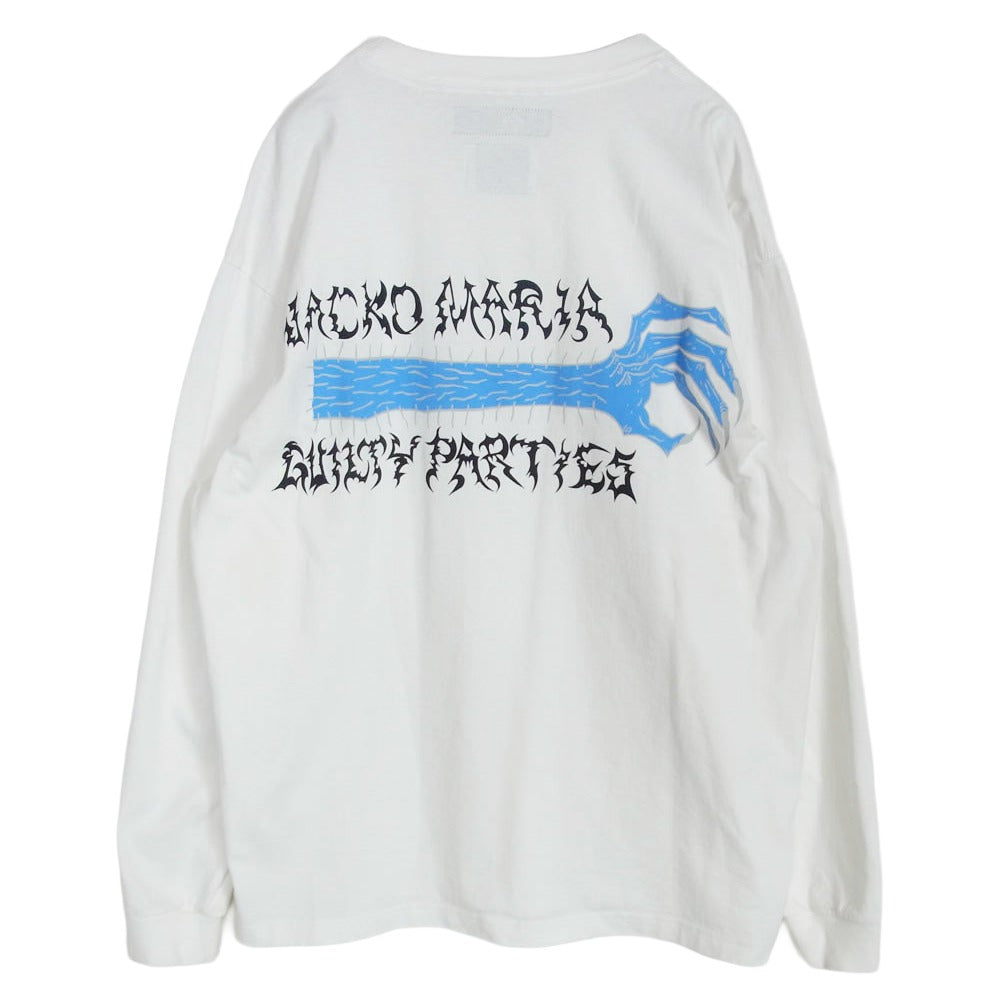 WACKO MARIA ワコマリア 25SS NECKFACE WASHED HEAVY WEIGHT LONG SLEEVE T-SHIRT (TYPE-1) 長袖 Tシャツ ホワイト系 L【中古】