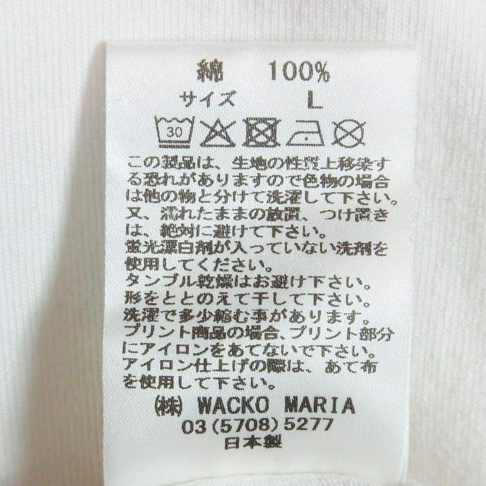 WACKO MARIA ワコマリア 25SS NECKFACE WASHED HEAVY WEIGHT LONG SLEEVE T-SHIRT (TYPE-1) 長袖 Tシャツ ホワイト系 L【中古】