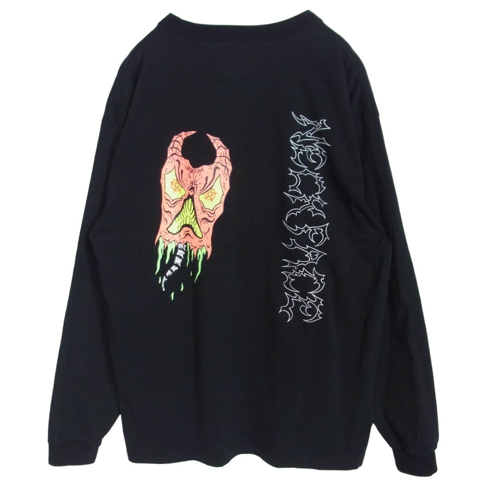 WACKO MARIA ワコマリア 25SS NECKFACE WASHED HEAVY WEIGHT LONG SLEEVE T-SHIRT (TYPE-2) 長袖 Tシャツ ブラック系 L【中古】