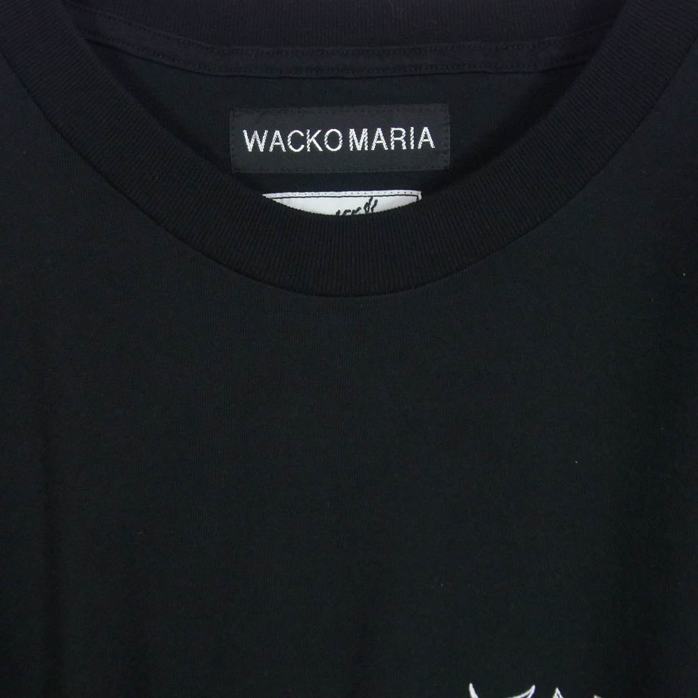 WACKO MARIA ワコマリア 25SS NECKFACE WASHED HEAVY WEIGHT LONG SLEEVE T-SHIRT (TYPE-2) 長袖 Tシャツ ブラック系 L【中古】