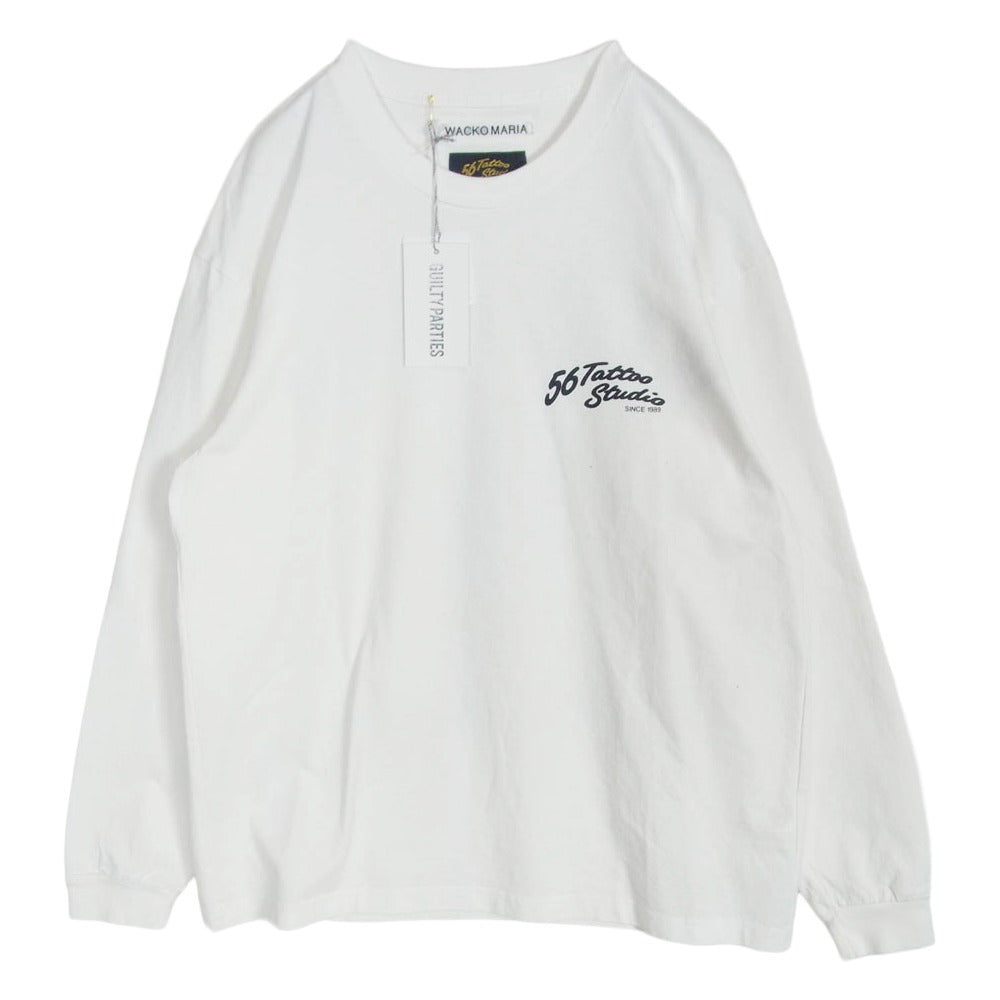 WACKO MARIA ワコマリア 25SS 56TS-WM-LT03 56 TATTOO STUDIO WASHED HEAVY WEIGHT CREW NECK LONG SLEEVE T-SHIRT 長袖 Tシャツ ホワイト系 L【中古】