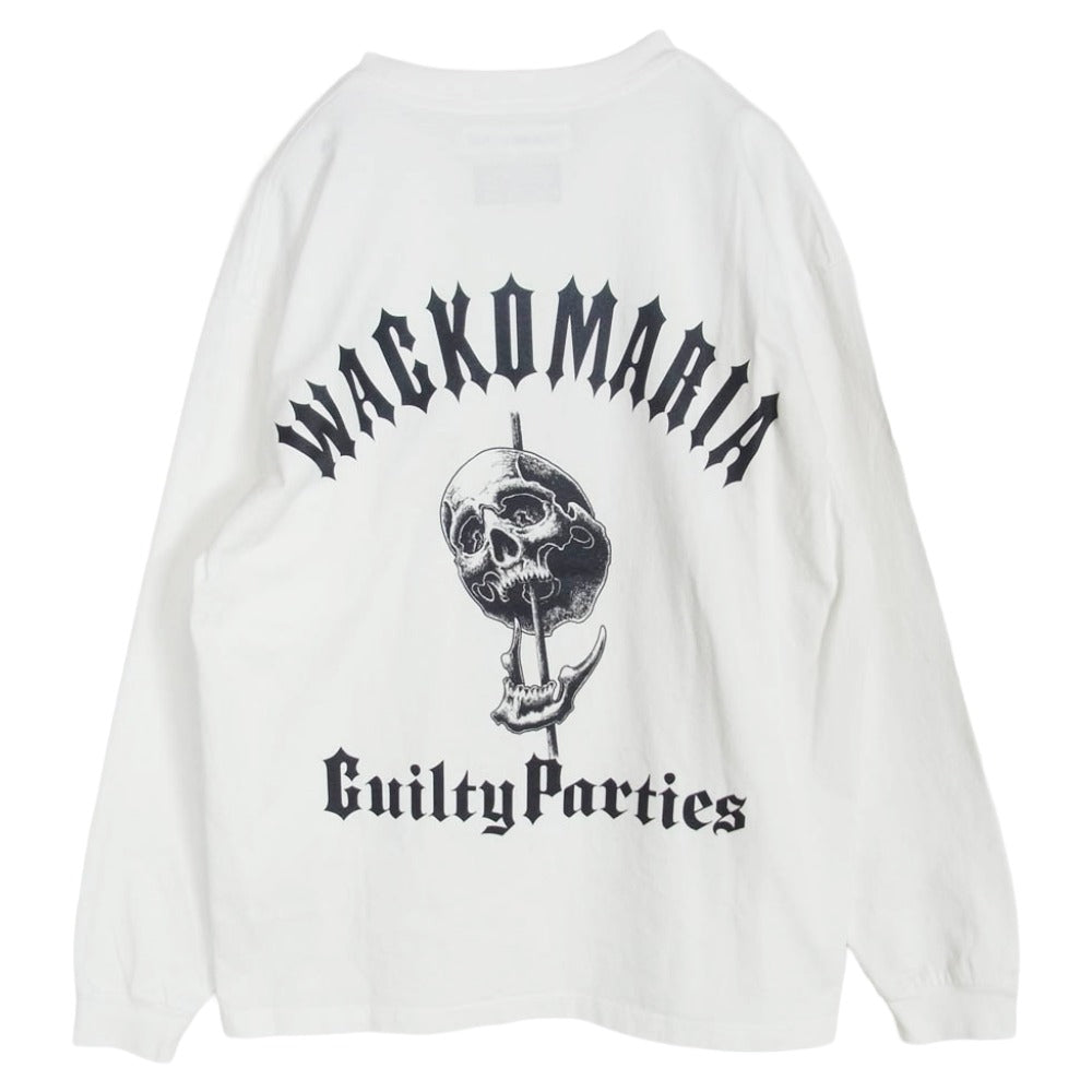 WACKO MARIA ワコマリア 25SS 56TS-WM-LT03 56 TATTOO STUDIO WASHED HEAVY WEIGHT CREW NECK LONG SLEEVE T-SHIRT 長袖 Tシャツ ホワイト系 L【中古】