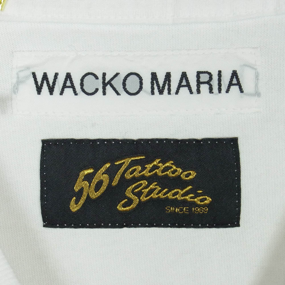 WACKO MARIA ワコマリア 25SS 56TS-WM-LT03 56 TATTOO STUDIO WASHED HEAVY WEIGHT CREW NECK LONG SLEEVE T-SHIRT 長袖 Tシャツ ホワイト系 L【中古】