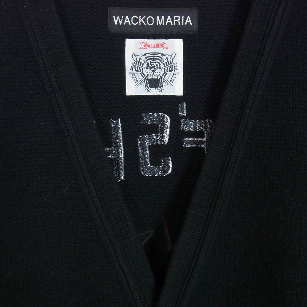 WACKO MARIA ワコマリア 24AW WOLFSHEAD-WM-KN01 WOLF’S HEAD KNIT CARDIGAN ウルフズ ヘッド ニット カーディガン ブラック系 L【中古】