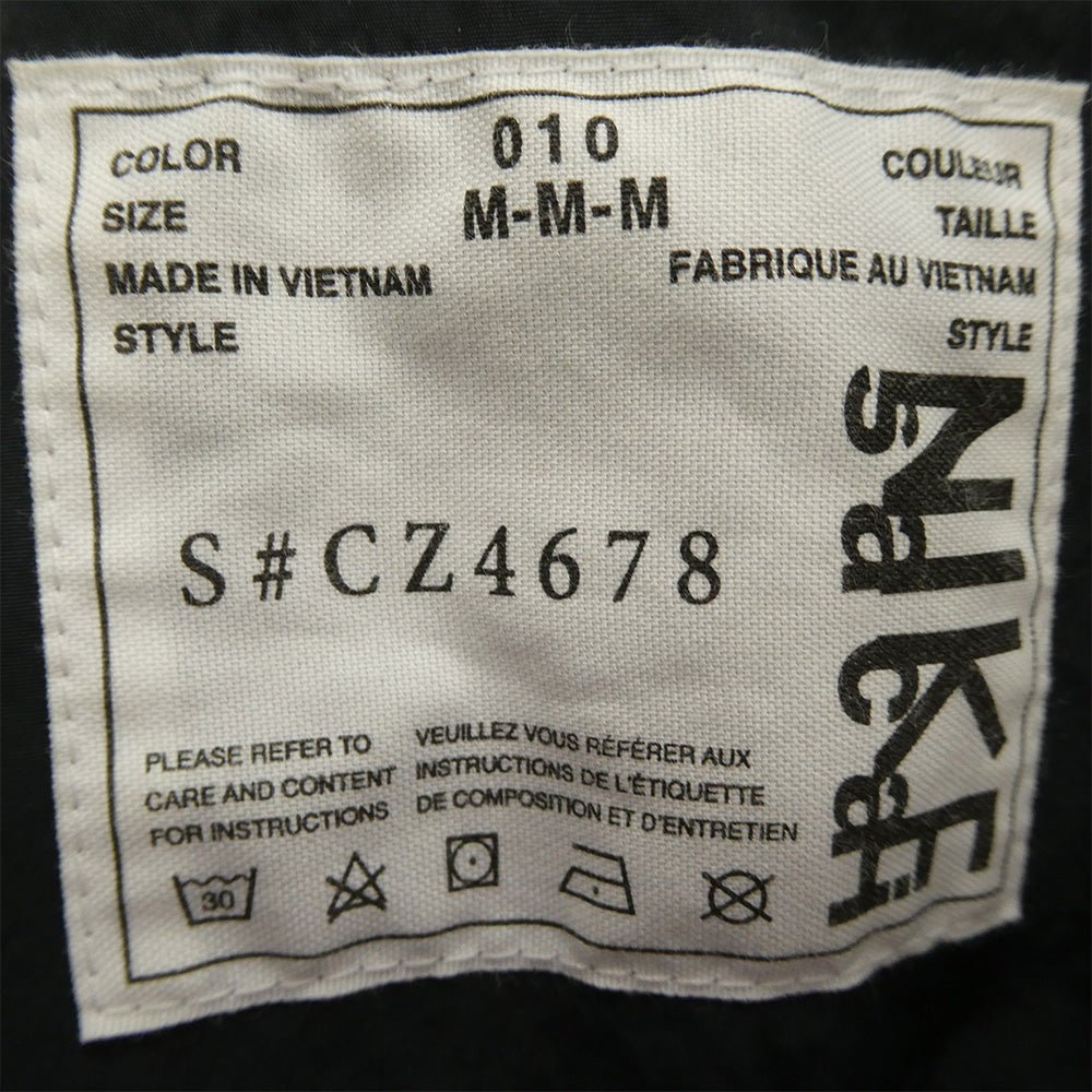 NIKE ナイキ 21AW CZ4678-010 × Sacai サカイ レイヤード MA-1 ボンバー ジャケット ブルゾン ブラック系 M【中古】