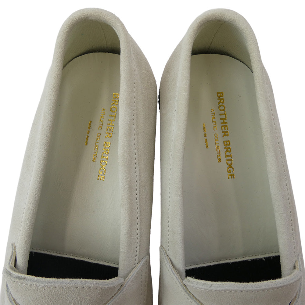 ブラザーブリッジ PETERS SMOKE WHT/B スニーカーソール スエード ローファートレーナー シューズ オフホワイト系 8【中古】