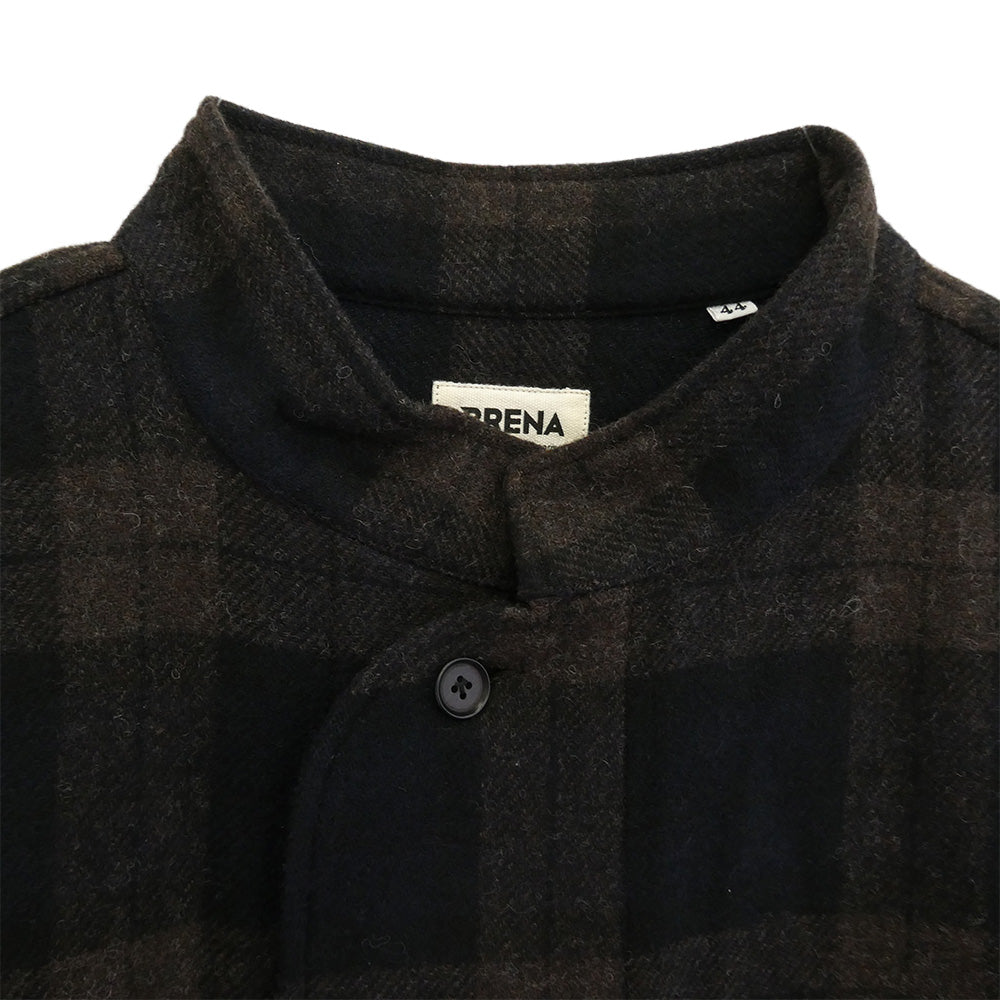 ブレナ ウールフランネル タータンチェック ホスピタルシャツジャケット ブラウン系 44【中古】