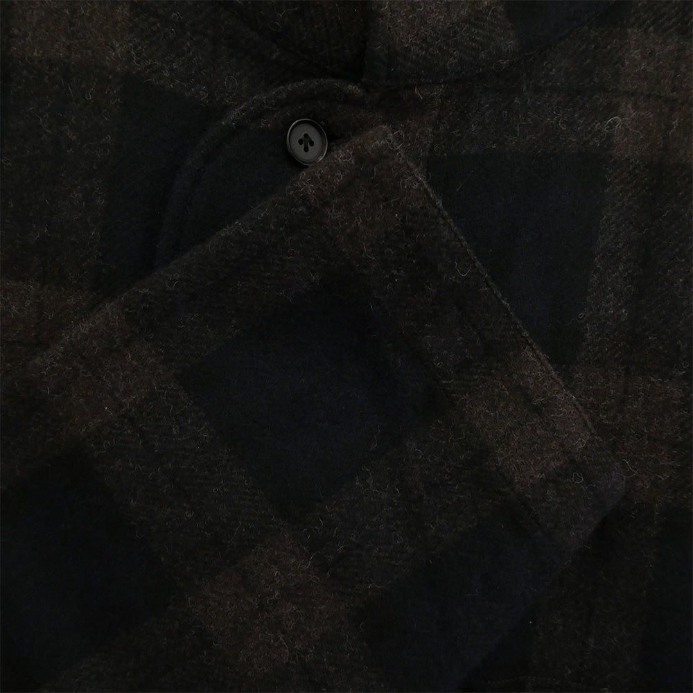 ブレナ ウールフランネル タータンチェック ホスピタルシャツジャケット ブラウン系 44【中古】