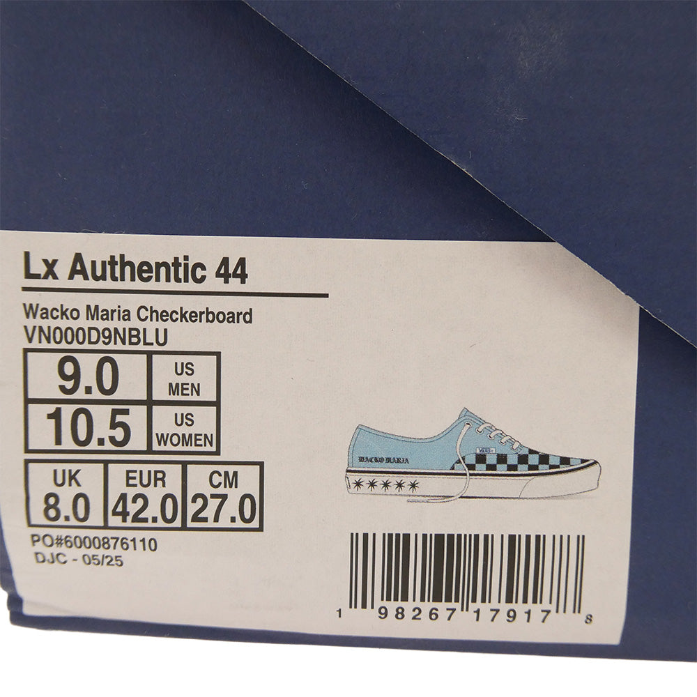 WACKO MARIA ワコマリア 25AW VN000D9NBLU VANS バンズ LX AUTHENTIC 44 CHECKERBOARD BLUE チェッカーボード ローカット スニーカー ライトブルー系 ブラック系 27.0【中古】