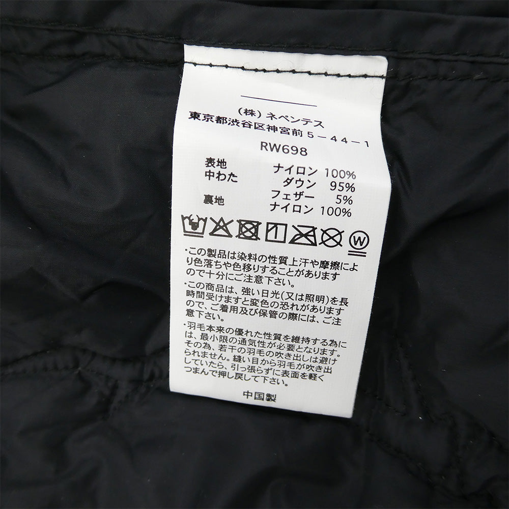 South2 West8 サウスツーウェストエイト RW698 × TAION タイオン Inner Down Jacket キルティング インナー ダウン ジャケット ブラック系 M【中古】