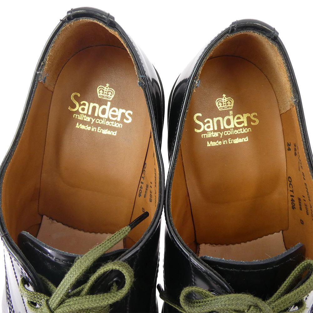 サンダース 1128B 英国製 MILITARY DERBY SHOE ダイナイトソール ミリタリー ダービー シューズ ブラック系 8【中古】