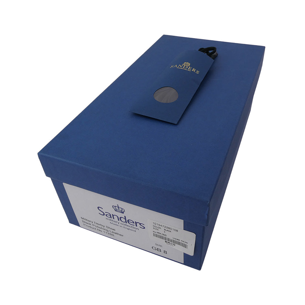 サンダース 1128B 英国製 MILITARY DERBY SHOE ダイナイトソール ミリタリー ダービー シューズ ブラック系 8【中古】