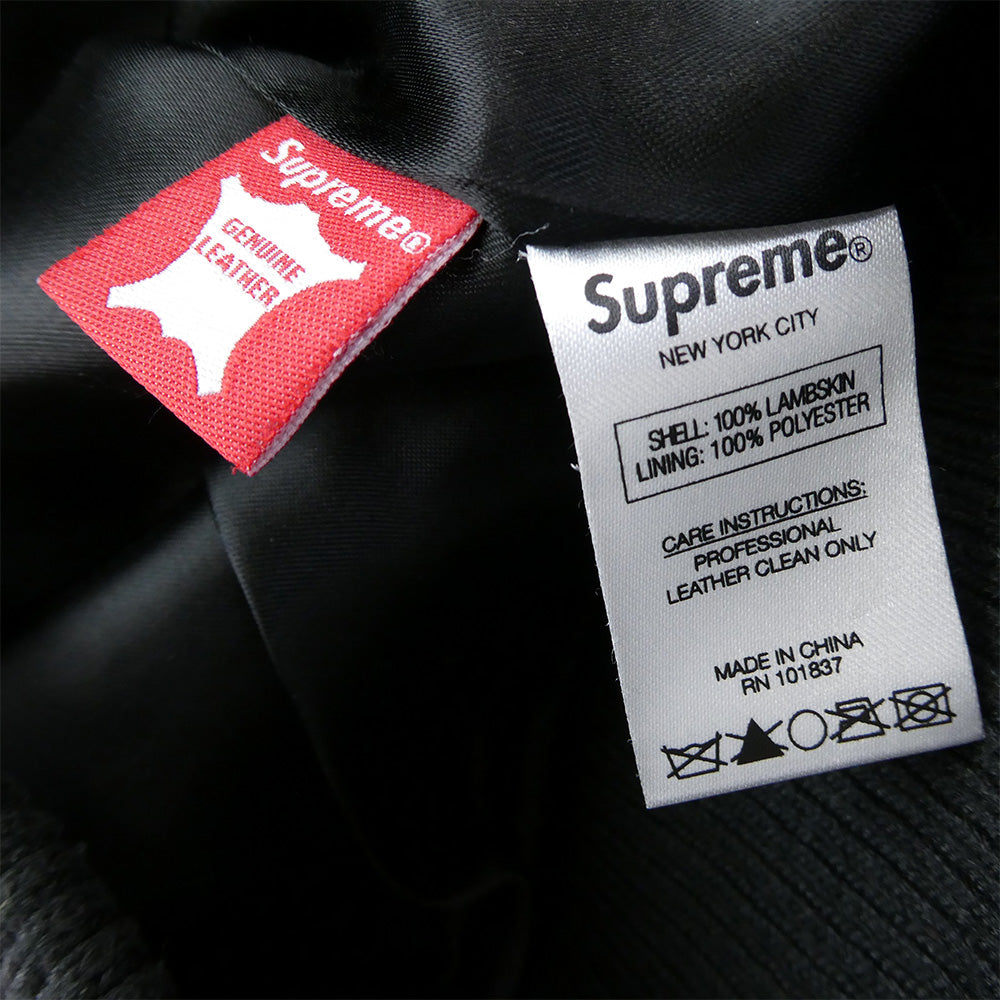 Supreme シュプリーム 16SS ワングラム期 Uptown Studded Leather Varsity Jacket スタッズ ロゴデザイン レザー ジップ バーシティ ジャケット ブラック系 M【中古】