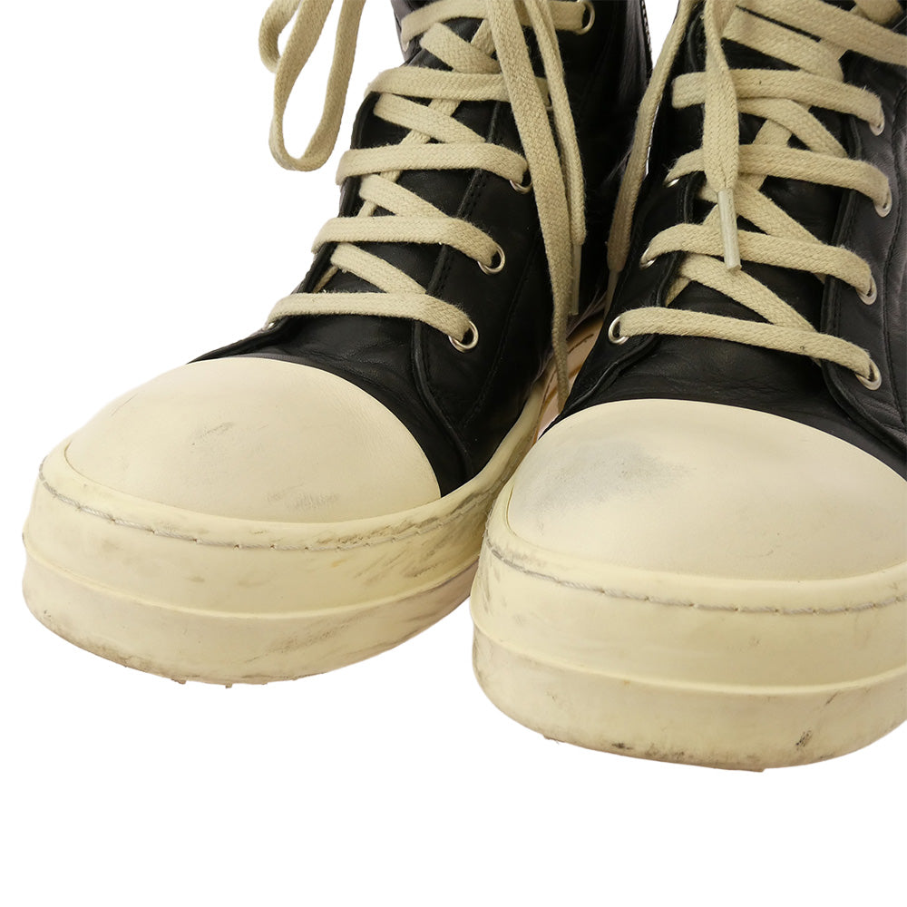 Rick Owens リックオウエンス SNEAKERS RAMONES スニーカーズ ラモーンズ ハイカット スニーカー ブラック系 42【中古】