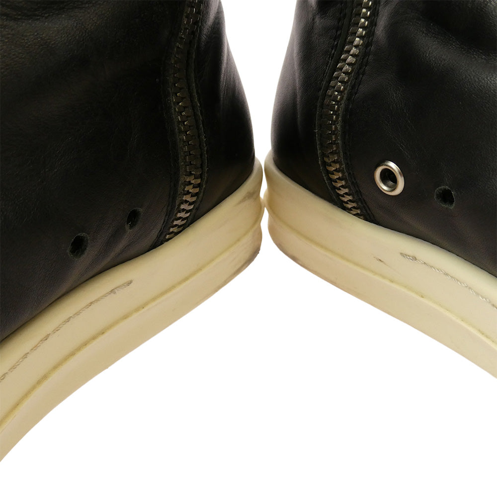 Rick Owens リックオウエンス SNEAKERS RAMONES スニーカーズ ラモーンズ ハイカット スニーカー ブラック系 42【中古】