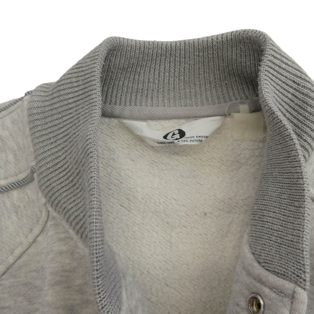 GOODENOUGH グッドイナフ 90s 初期 archive アーカイブ GE ワッペン スウェット スタジャン グレー系 S【中古】