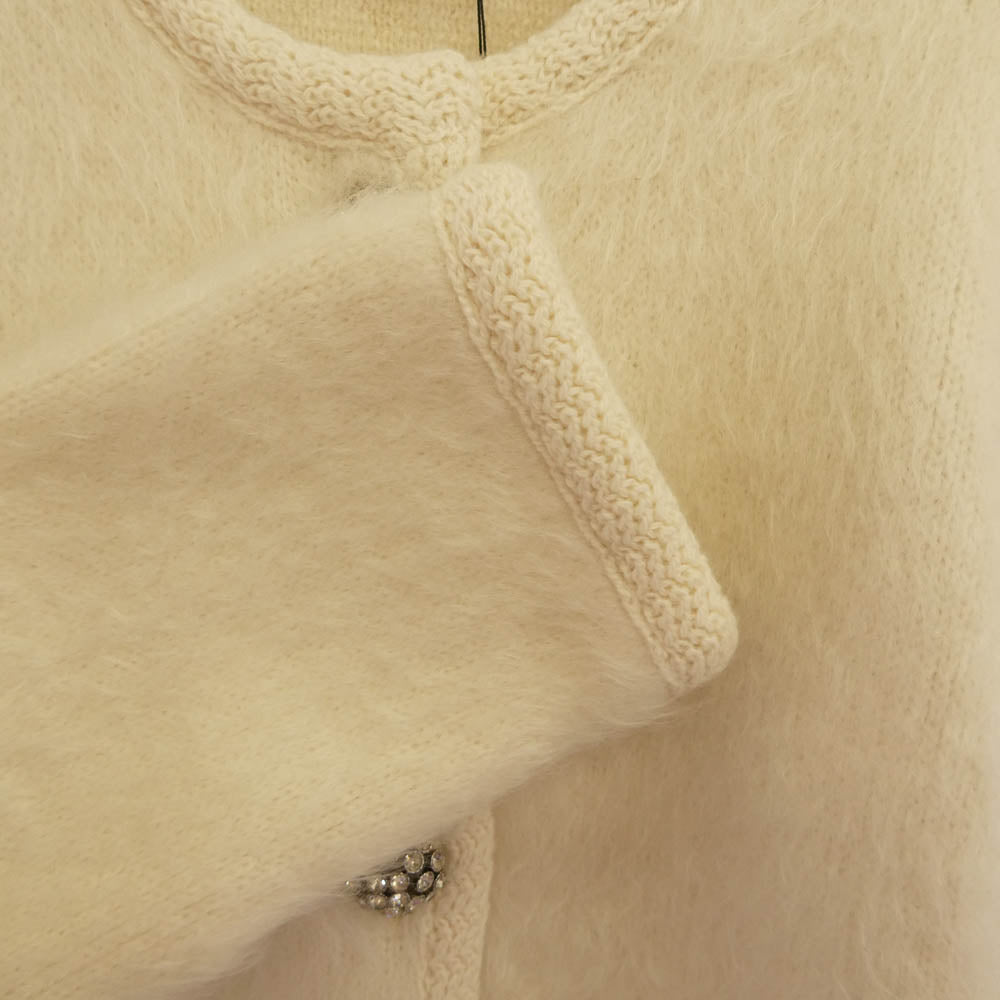 CELINE セリーヌ 23SS 2AD9D440U ブラッシュドモヘア カーディガン ジャケット ホワイト系 S【新古品】【未使用】【中古】