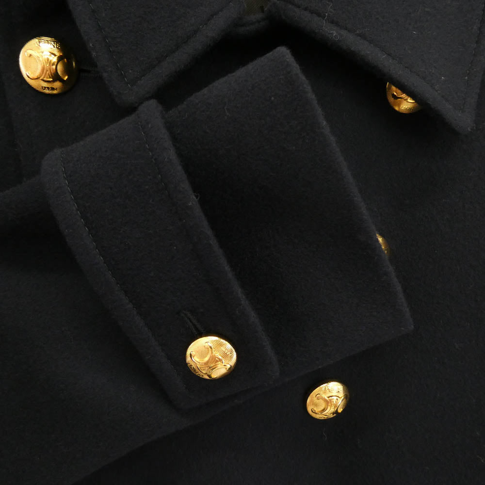 CELINE セリーヌ 2M16B998K CROPPED CHELSEA COAT クロップド チェルシー ウール コート ネイビー系 34【新古品】【未使用】【中古】