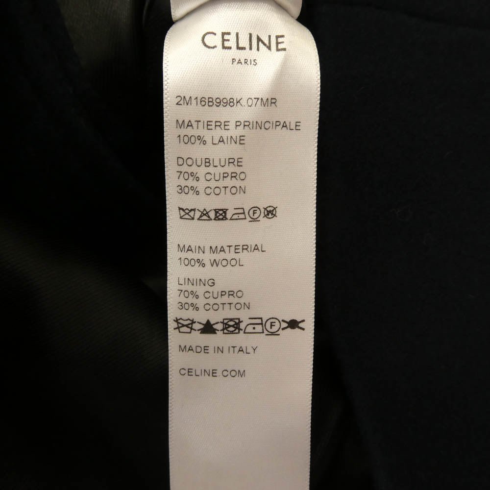 CELINE セリーヌ 2M16B998K CROPPED CHELSEA COAT クロップド チェルシー ウール コート ネイビー系 34【新古品】【未使用】【中古】