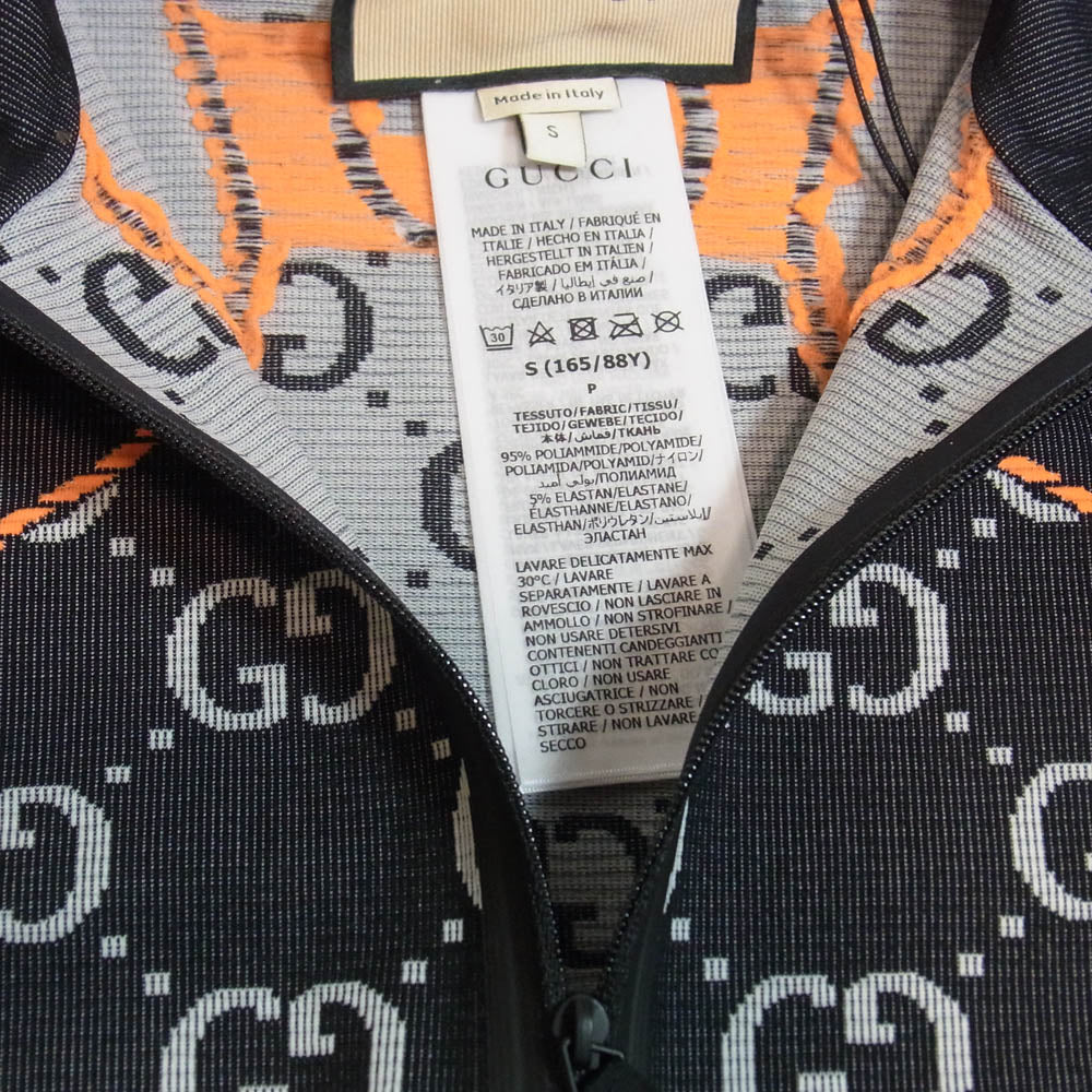 GUCCI グッチ 689201 XJEFU1117 GGジャージージャカード クロップドトップ ハーフジップ カットソー ブラック系 S【極上美品】【中古】 GUCCI グッチ 689201 XJEFU1117 GGジャージージャカード クロップド